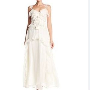 🦋 NWT LOVE SAM white ruffle maxi dress M